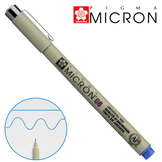 Линер PIGMA MICRON (0.8), 0,5мм, Синий, Sakura Киев