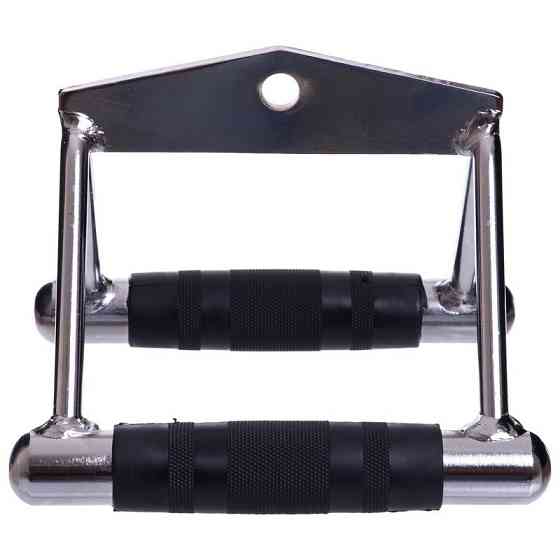 Рукоятка для тяги к животу (узкий параллельный хват) обрезиненная Zelart 2730 хром Киев