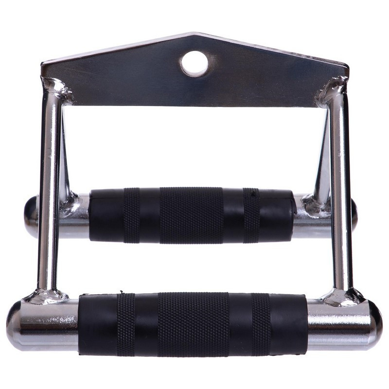 Рукоятка для тяги к животу (узкий параллельный хват) обрезиненная Zelart 2730 хром Киев - изображение 6