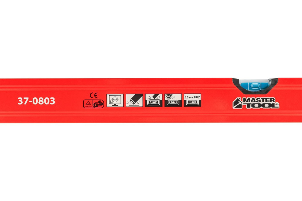 MASTERTOOL Рівень будівельний MASTERTOOL ПРОФІ 80 см 2 капсули 0,5 мм/м 0,03° фрезерована повер Коломия - фото 9