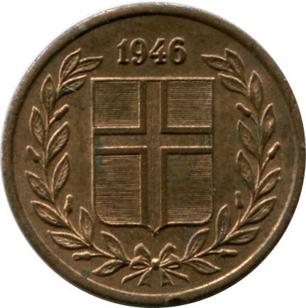 Ісландія 1946 рiк 1 аурар. Полтава - изображение 1