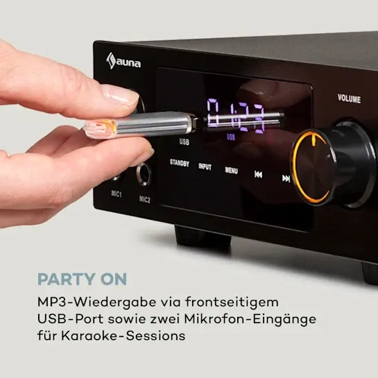 Усилитель звука Auna AMP-2 DG HiFi AUX Bluetooth из Германии Днепр