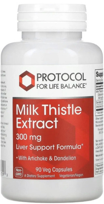 Расторопша пятнистая (силимарин) Protocol for Life Balance  Milk Thistle Extract 300 мг 90 вег капс Киев - изображение 1