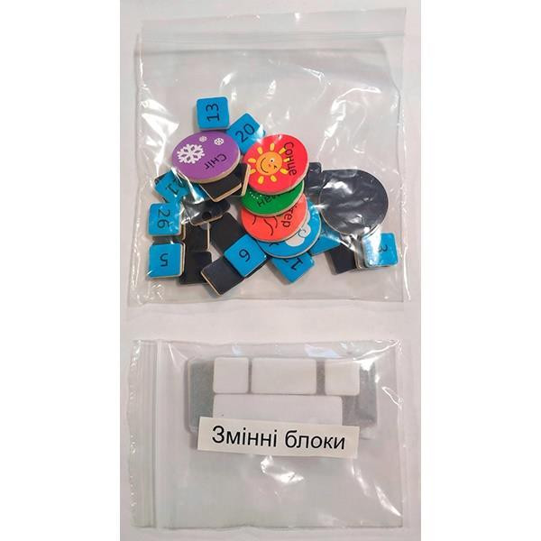 Магнитный календарь Viga Toys с часами на украинском языке (50377U) Харьков - изображение 1