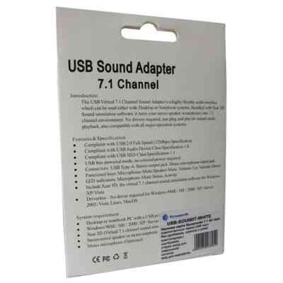 Звукова плата Dynamode USB 8(7.1) каналов 3D RTL (USB-SOUND7-WHITE) Вінниця