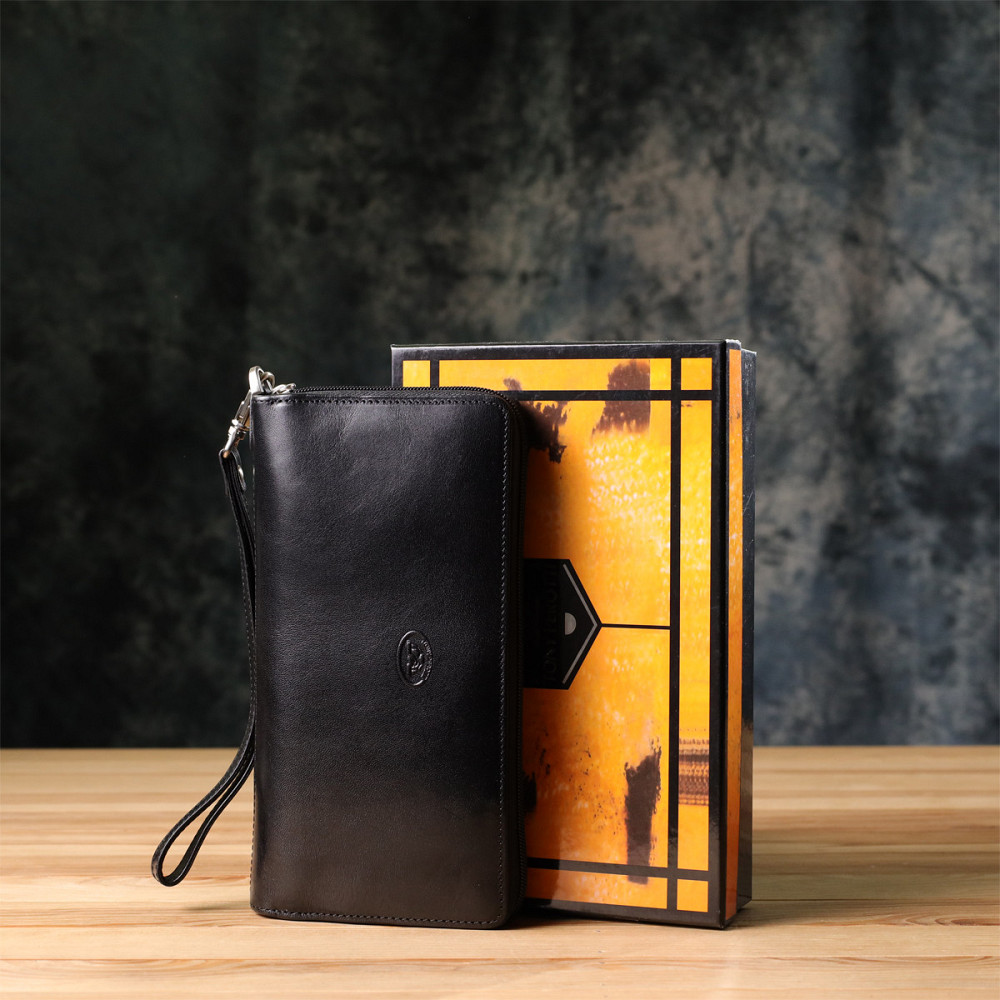 Мужской клатч на одно отделение из гладкой натуральной кожи Tony Perotti 20860_1 (9770 nero) Черный Киев - изображение 1