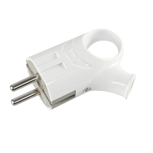 Вилка мережева із заземленням 16А кутова з ручкою біла Standard Titanum Житомир - изображение 2