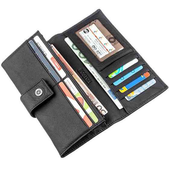 Жіночий гаманець з монетницьою на блискавки Boston 18849 Чорний Київ