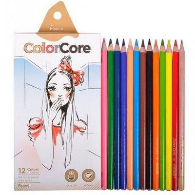 Олівці кольорові 12 кол. "Marco" Color Core шестигранні, 3130-12CB-B, шт Київ - фото 1
