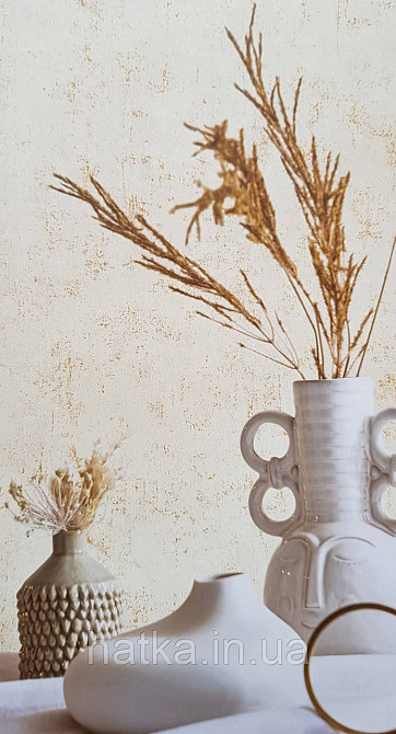 Шпалери вініл на флізеліні Caselio 0.53х10 Beton 2 під штукатурку під бетон біло-бежеві різні відтінки Київ - фото 1