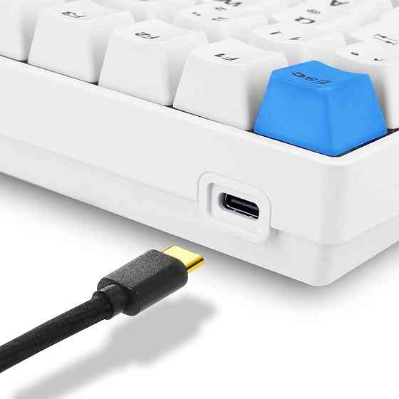 Механічна ігрова клавіатура дротова компактна з RGB підсвіткою Sharkoon Skiller SGK50, Hot-Swap, USB-C, Gateron біла, геймерська Київ