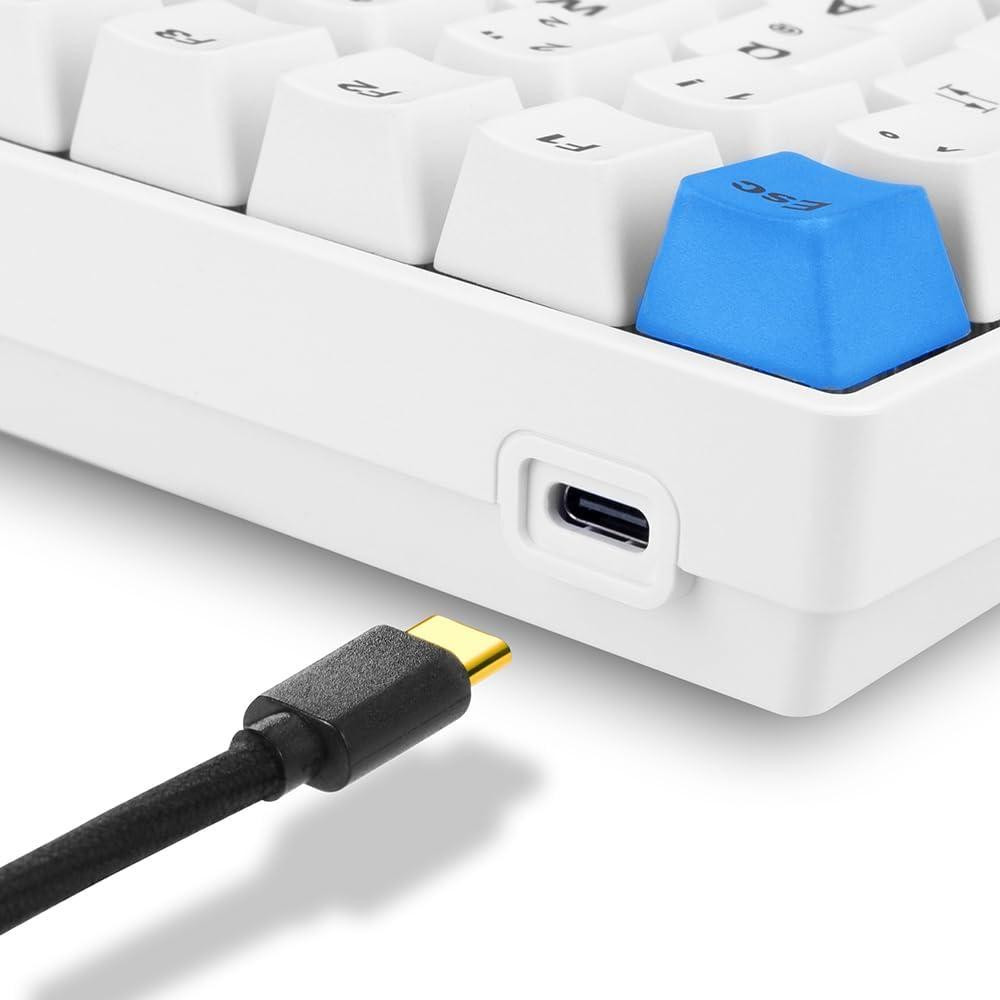 Механічна ігрова клавіатура дротова компактна з RGB підсвіткою Sharkoon Skiller SGK50, Hot-Swap, USB-C, Gateron біла, геймерська Київ - фото 4