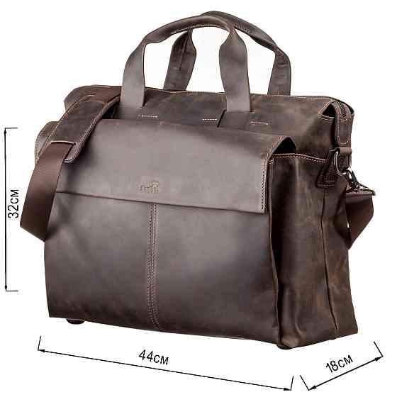 Велика чоловіча сумка SHVIGEL 11119 шкіряна Коричнева Київ