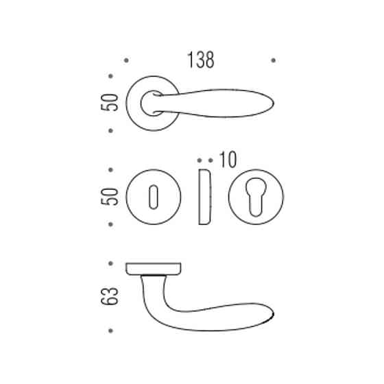 Ручка Colombo Mach мат.никель R кл. Киев