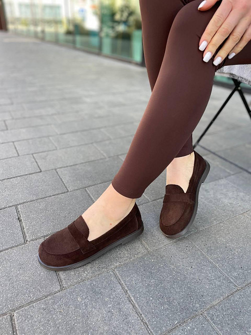 Лоферы женские MOD GAR шоколадные из натуральной замши демисезонные размер 36-40 (9864) Коломыя - изображение 3