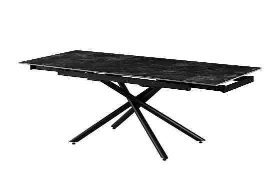 Стіл Мелані 140 (+60)*90, чорний/кераміка антрацит Киев