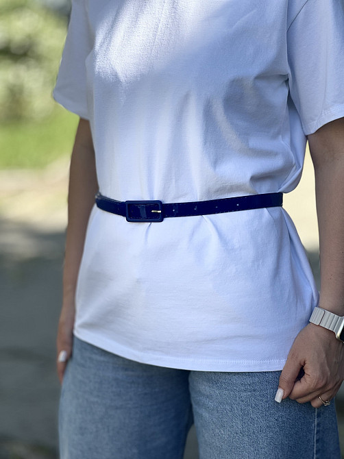 Ремінець лакований вузький "Milano" Електрик Київ - фото 1