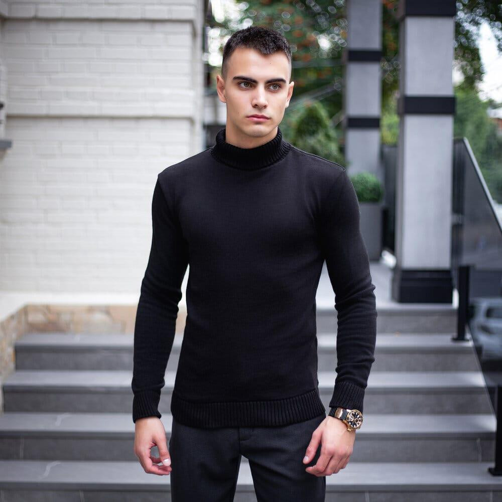 Чоловічий светр чорний Pobedov Axelrod Київ - фото 1