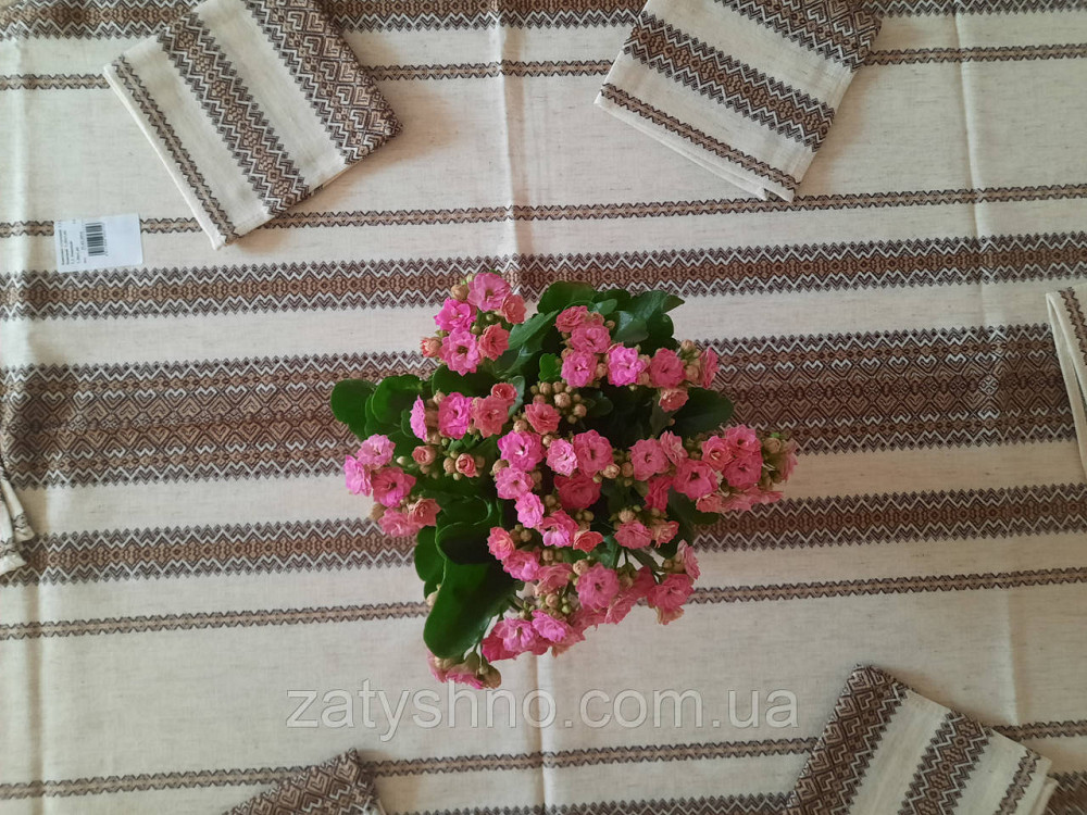 Вишита скатертина з серветками кавова Київ - фото 4