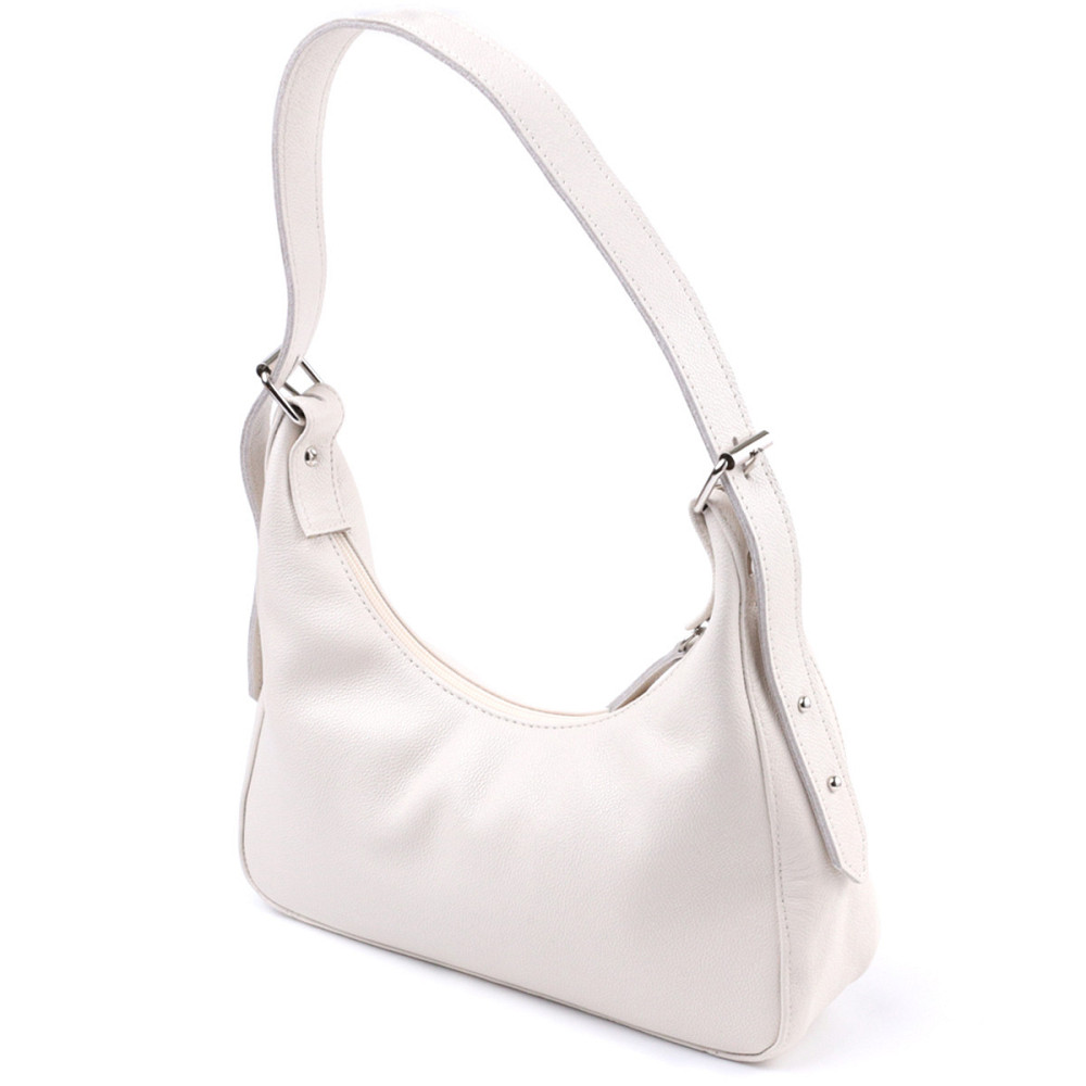 Сумка багет с регулируемым ремнем из натуральной кожи Shvigel 22831 Бежевая Киев - изображение 2