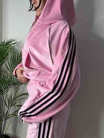 Женский стильный велюровый-плюшевый костюм двойка. Розовый, 46/48 Одесса
