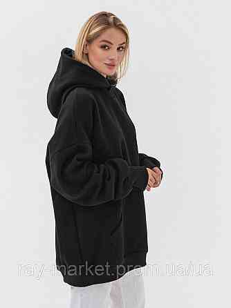 Худи оверсайз утепленное RAY OVERSIZE женское черное (U0404W-Black) 2XL-3XL Киев
