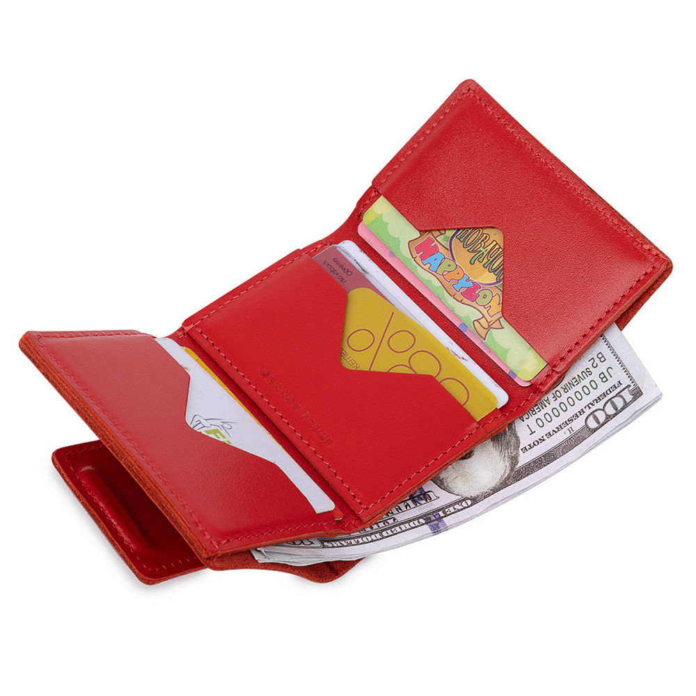 Компактне жіноче портмоне в три складання GRANDE PELLE 11549 Червоний Київ - фото 5