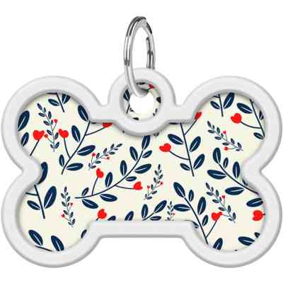 Адресник для тварин WAUDOG Smart ID з QR паспортом "Рослини", кістка 40х28 мм (0640-0210) Вінниця