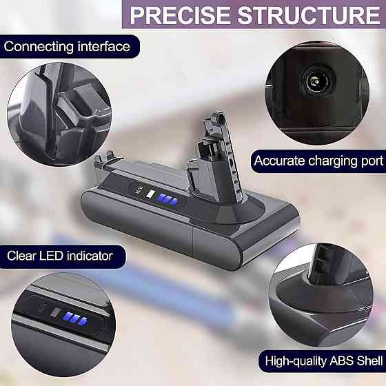 Акумулятор для пилососу Dyson V10 6000 мАг 25.2 V, змінна батарея для V10 Absolute, Animal, Motorhead, Fluffy, Total Clean (SV12) Київ