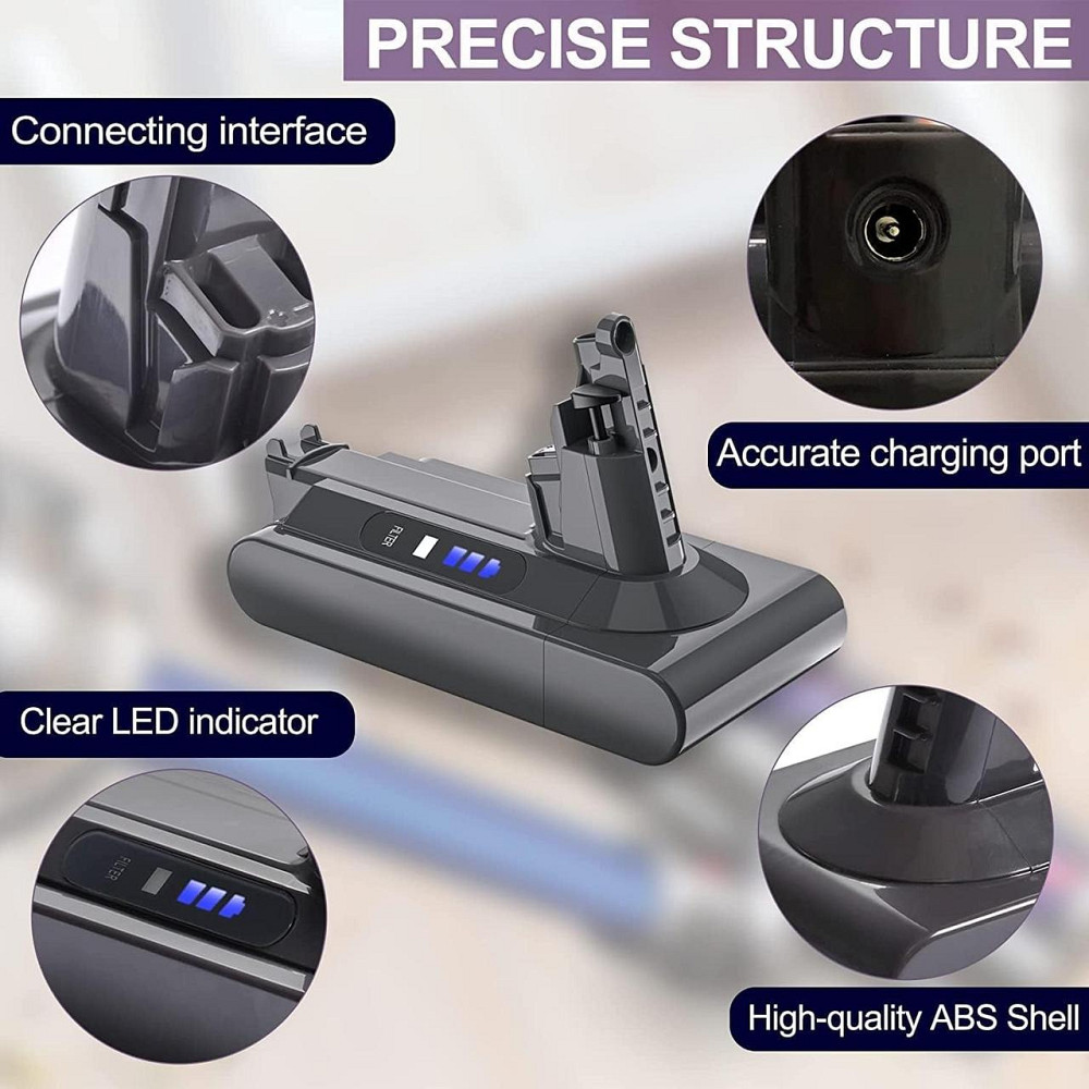 Акумулятор для пилососу Dyson V10 6000 мАг 25.2 V, змінна батарея для V10 Absolute, Animal, Motorhead, Fluffy, Total Clean (SV12) Київ - фото 2