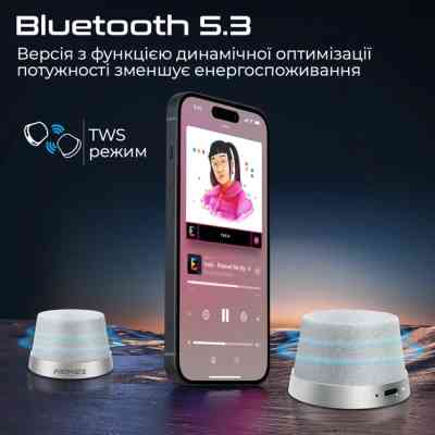 Акустическая система Promate Punch 3 Вт Silver (punch.silver) Винница