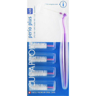 Щетки для межзубных промежутков Curaprox Perio Plus CPS 408 D 2.2 – 8 мм 5 шт. + держатель (7612412423648) Винница - изображение 1