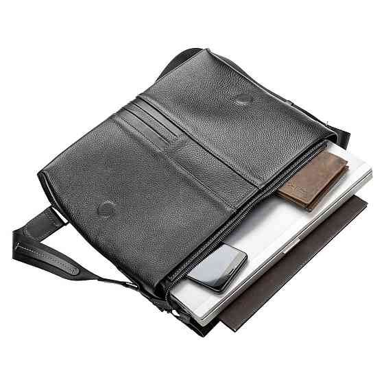 Сумка мужская SHVIGEL 11106 кожаная Черная Киев