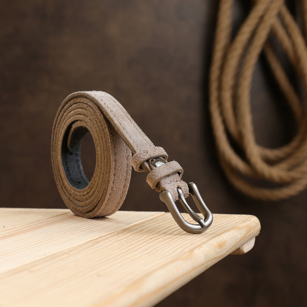 Женский замшевый ремень Vintage 20771 Серый Киев - изображение 8