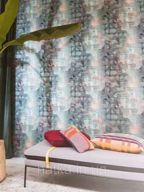 Обои флизелиновые Khroma Wild WIL606 абстракция геометрические фигуры 3д бирюзовые черные коричневые Киев - изображение 1