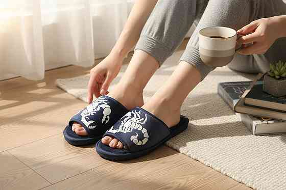 Чоловічі домашні капці відкритий носок сині  50 р р скорпіон тм "PaGo" подарункові Одеса