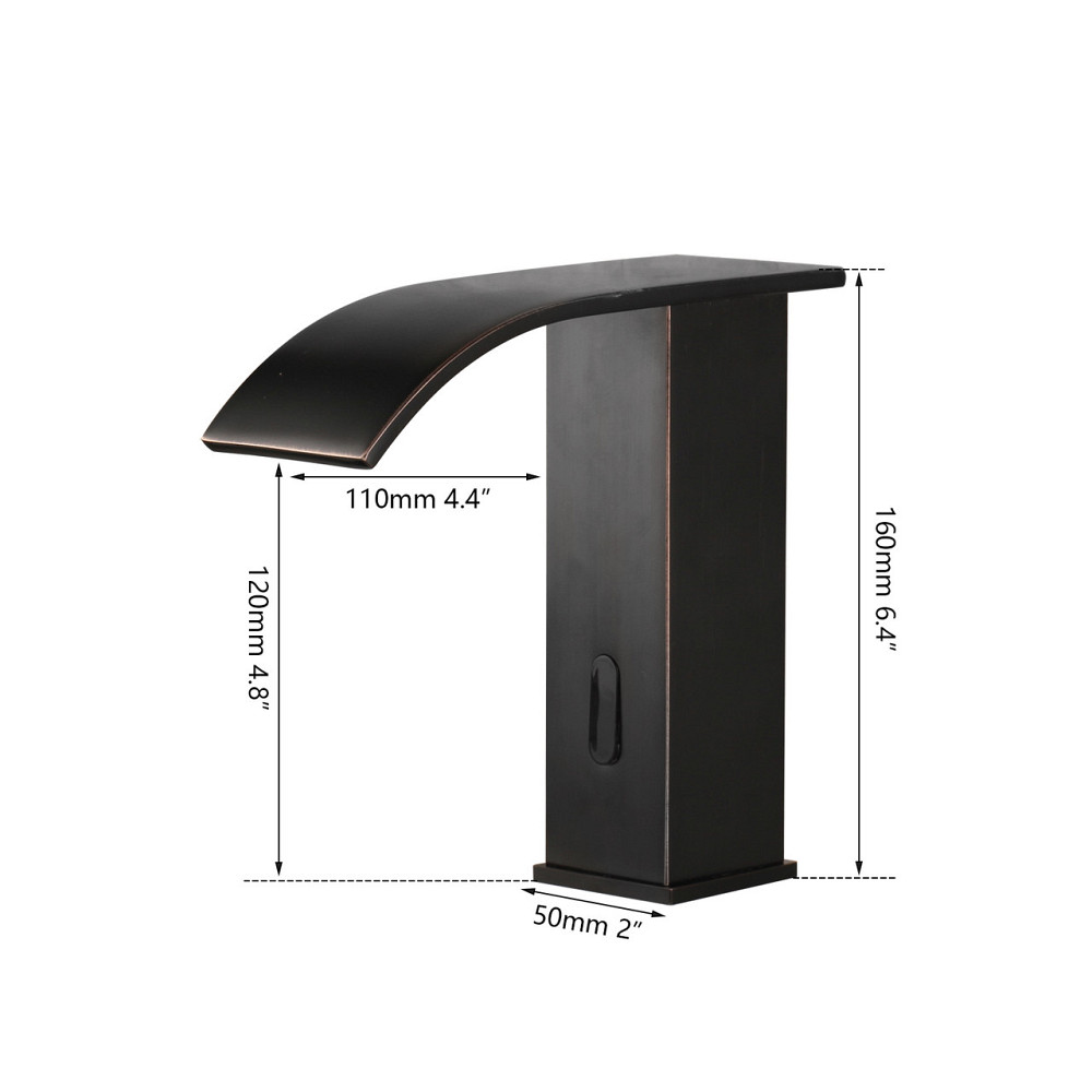 Дизайнерский сенсорный смеситель для умывальника горизонтальный монтаж WanFan Черный Каменец-Подольский - изображение 4