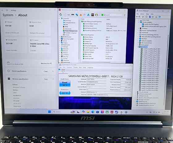 MSI Stealth 16 AI Studio Ultra 9 185H 32GB/1TB SSD RTX 4070 ГАРАНТІЯ ! Харків
