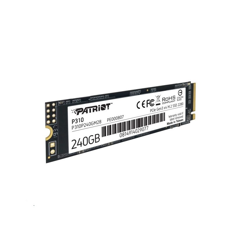 SSD диск накопичувач M.2 Patriot P310 240GB NVMe 2280 PCIe 3.0 3D TLC P310P240GM28 Одеса - фото 4