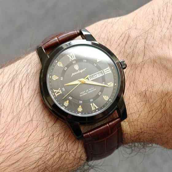 Годинник чоловічий наручний Poedagar Unique Men Black Leather (2 ремінці) Київ