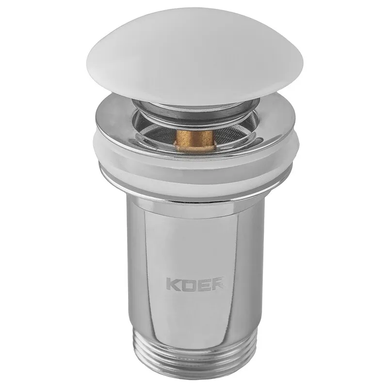 Донный клапан для раковины Koer PW-07-11 1 1/4'' с переливом автоматический СLICK-СLACK (Белая керам.накл.) (KR5784) Киев - изображение 1