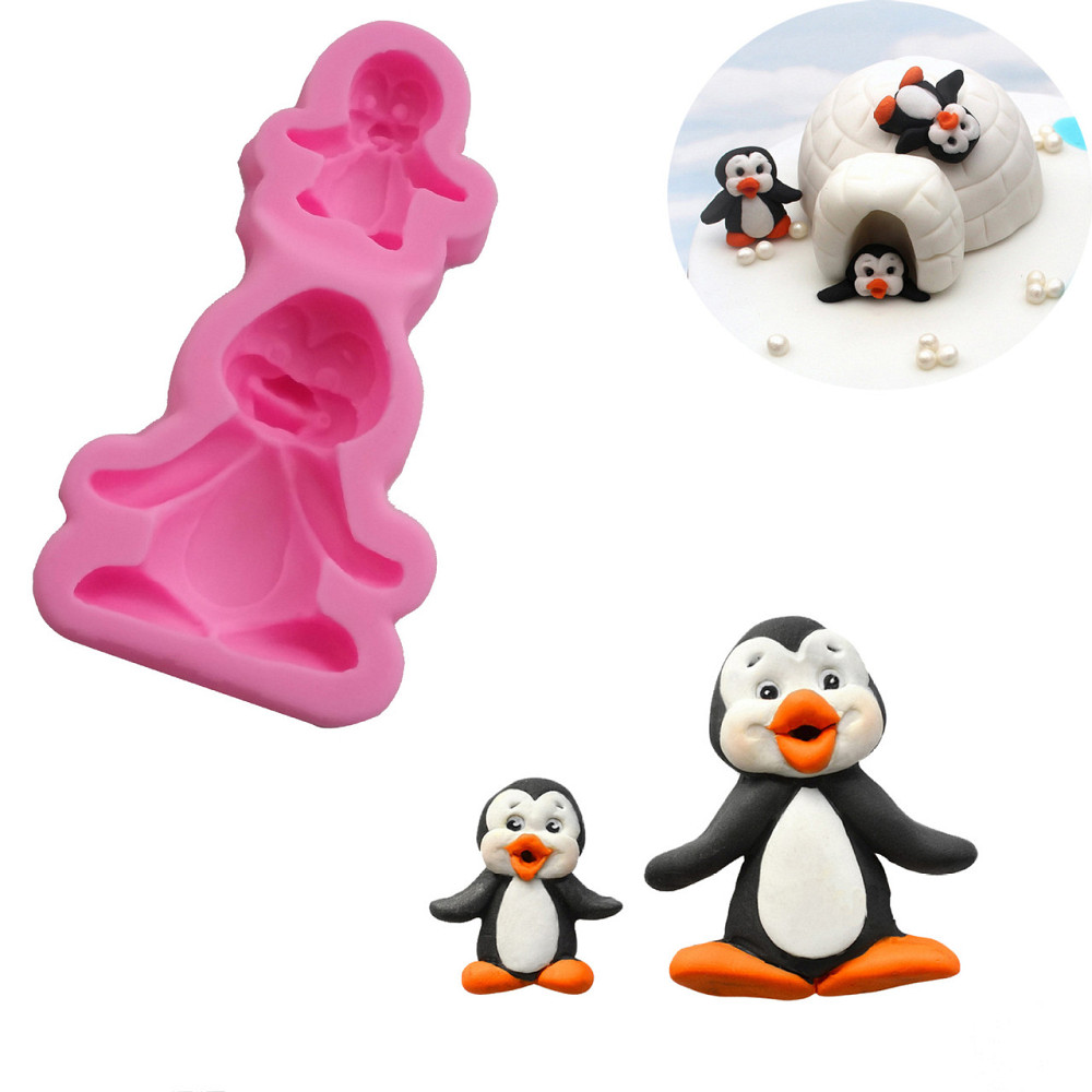 Молд силиконовый Пингвины 93 на 39 мм розовый Киев - изображение 9