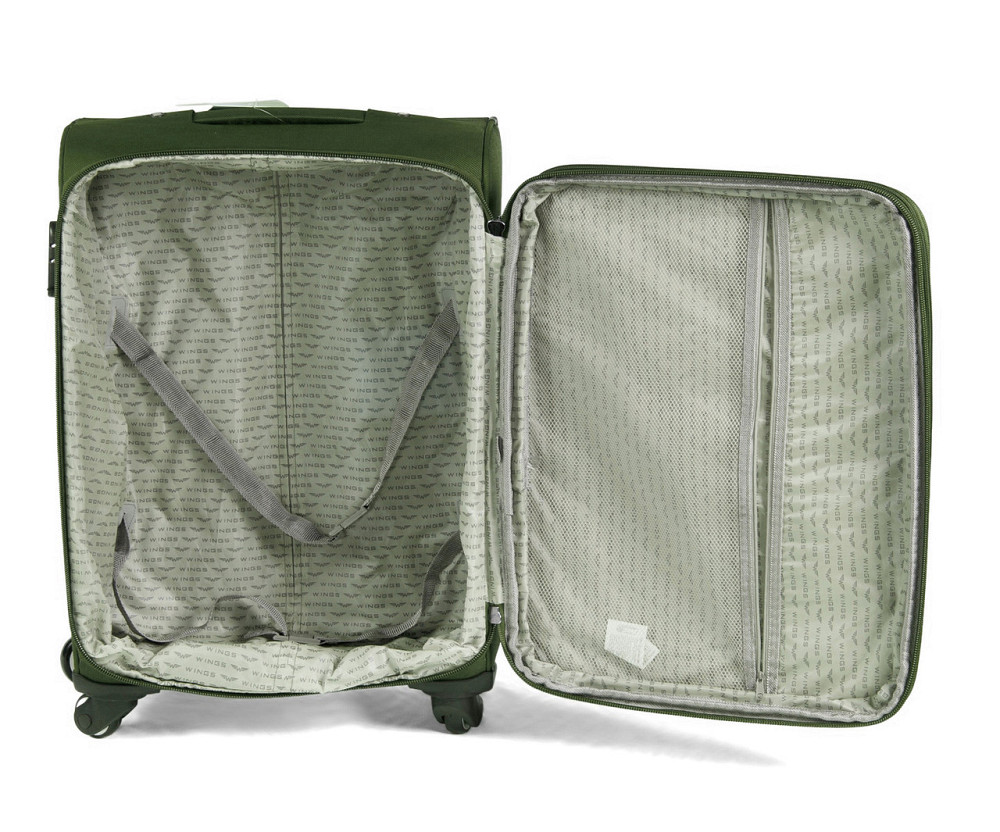 Чемодан WINGS маленький на 4-х колесах тканевый 55 см оливковый Киев - изображение 4