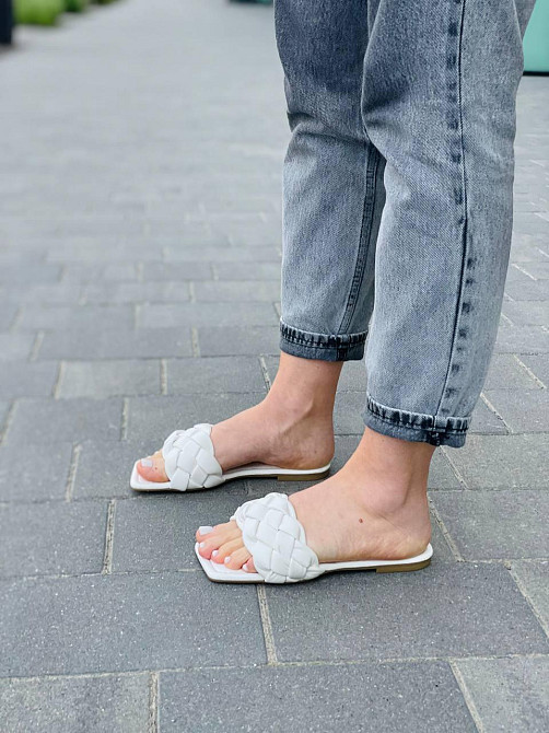 YES MILE Стильні шльопанці жіночі еко-шкіра білі на плоскій підошві літні YES MILE SS-101 р. 36 Коломыя - изображение 3