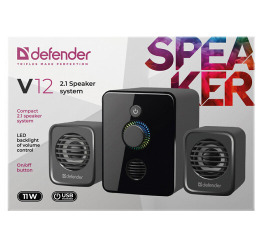 Акустична система Defender V12 (2.1) 11W USB (Чорний) Вінниця - фото 7