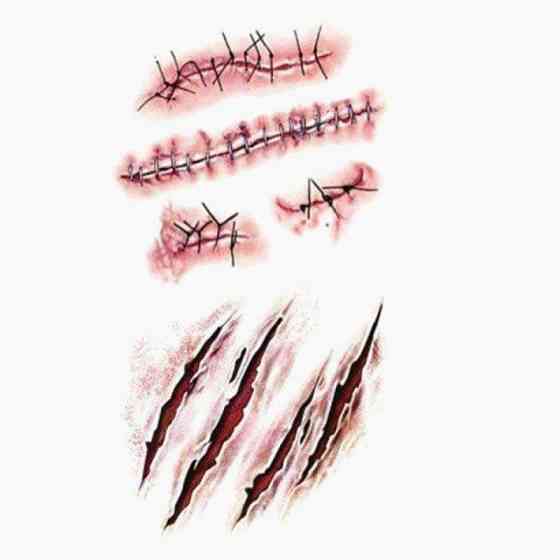 Тимчасове тату для Halloween 10 на 6 см червоний Київ