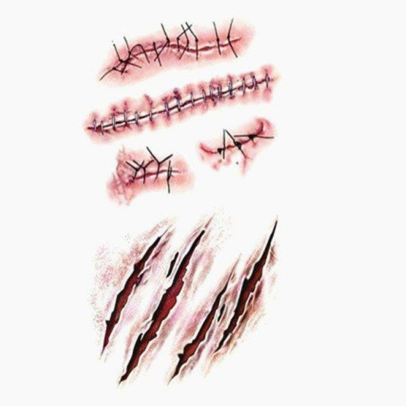 Тимчасове тату для Halloween 10 на 6 см червоний Київ - фото 1