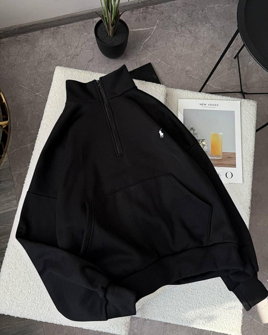 Женский утепленный оверсайз свитшот трехнитка на флисе 42-48 Синий Одесса - изображение 1