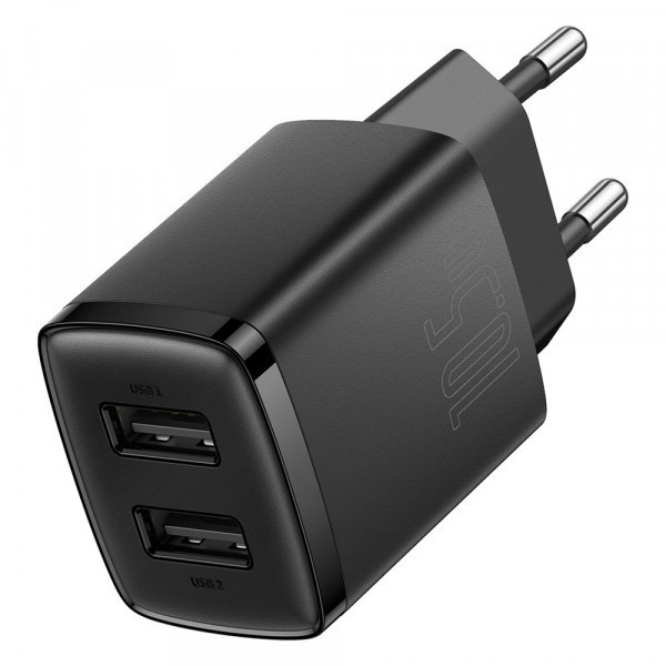 Зарядний пристрій 2xUSB 10.5W (USB-A) Чорний Baseus (CCXJ010201) Киев - изображение 4