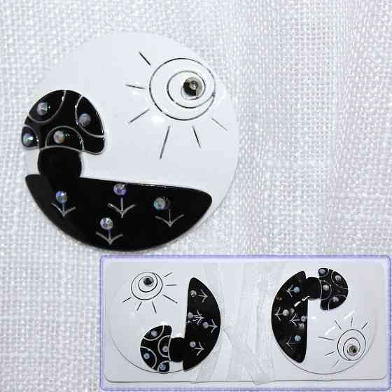 Магніти для штор і гардин (162м) Ксенія набір 2 шт Білий з чорним (81-073) Київ